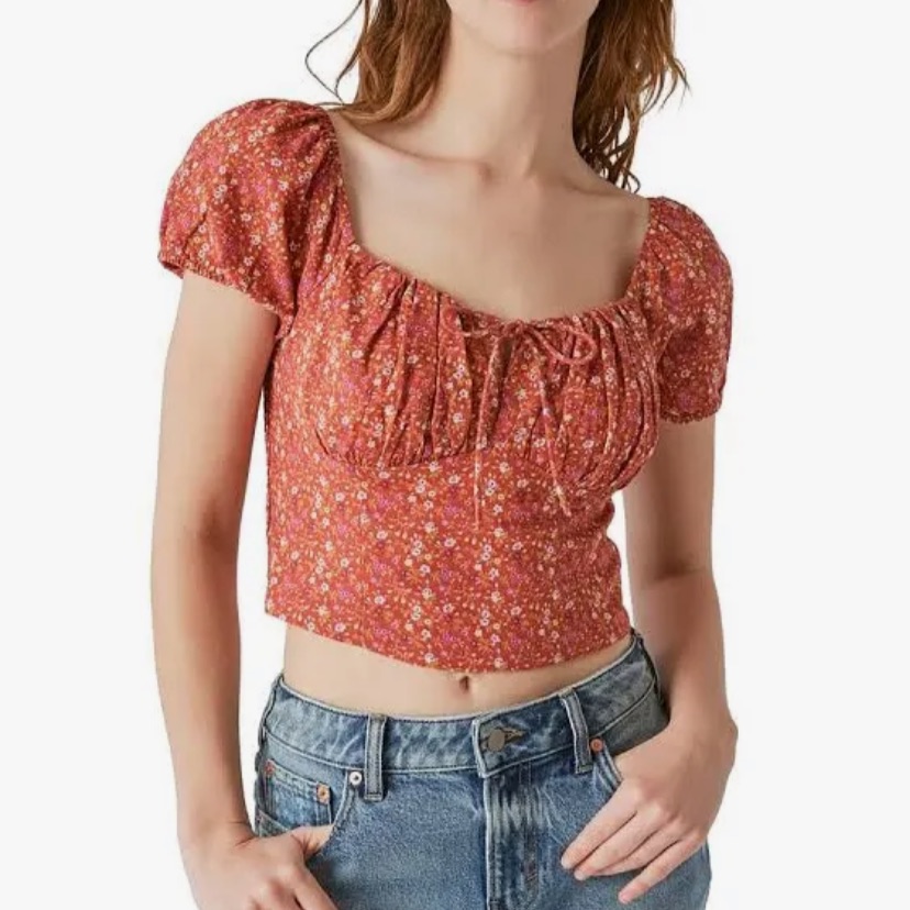 Lucky Brand X Laura Ashley Floral Corset Top